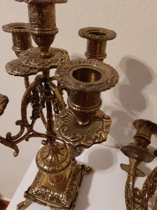 Candelabros de Bronce Dorados