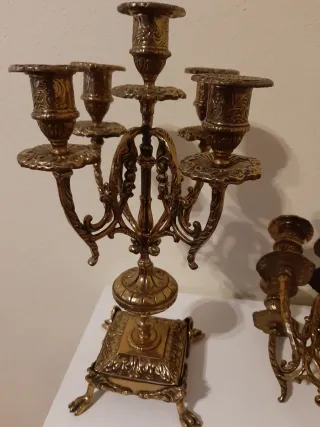 Candelabros de Bronce Dorados