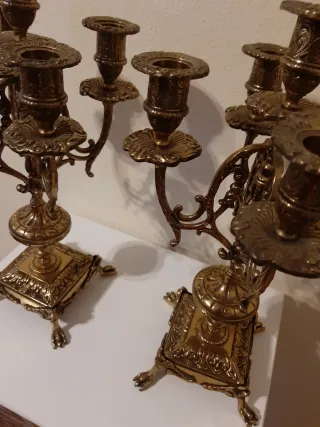 Candelabros de Bronce Dorados