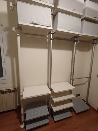 Vestidor estantería Ikea Stolmen blanco y metal