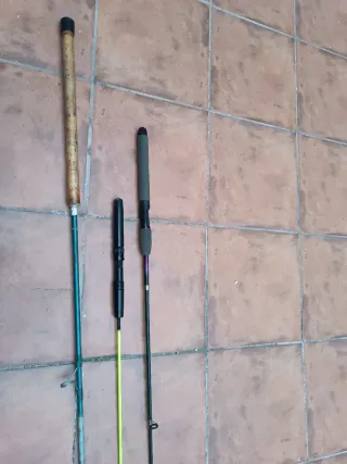 Lote 3 cañas de pescar