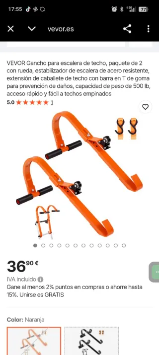 VEVOR Estabilizador Escalera Techo (2 uds)