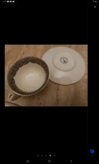 Taza y plato Cartuja de Sevilla