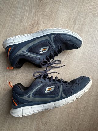 Zapatillas Skechers Hombre Azul Naranja