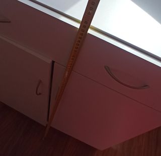 Mueble zapatero/almacenaje blanco y madera