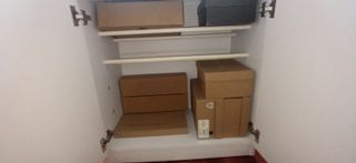 Mueble zapatero/almacenaje blanco y madera