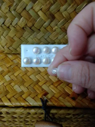 Pendientes de perla plata