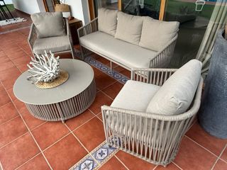 Conjunto Terraza Sofá + Sillón + Mesa