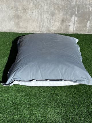 Puf XXL Exterior Gris y Blanco