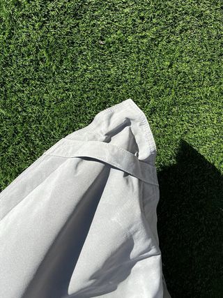 Puf XXL Exterior Gris y Blanco