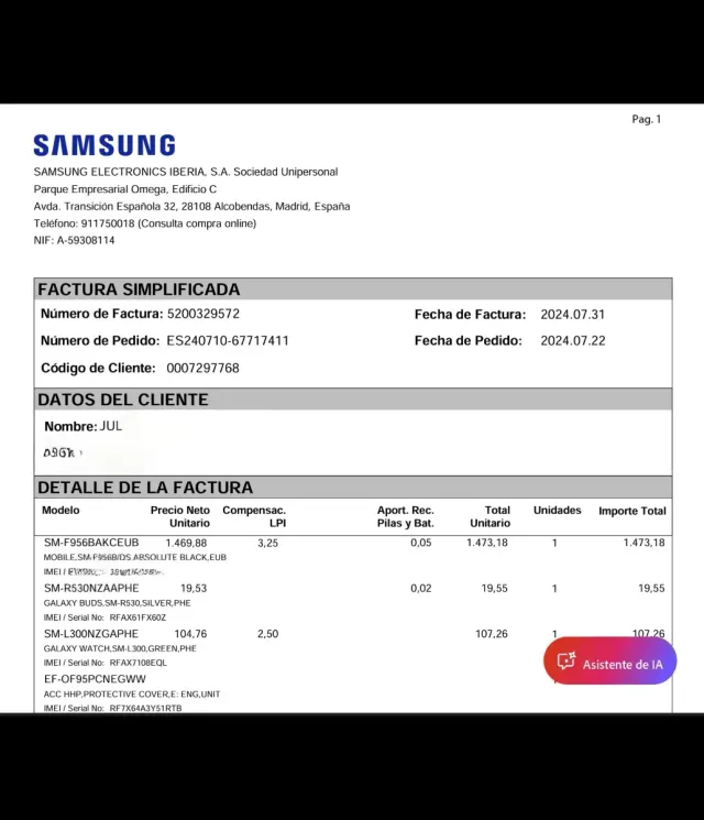 Samsung Galaxy Fold 6 512GB  Factura y Garantia