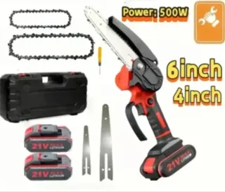 Motosierra Eléctrica Recargable 6 y 4 Pulgadas