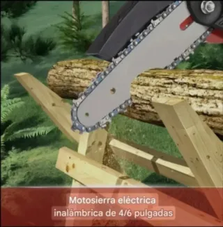 Motosierra Eléctrica Recargable 6 y 4 Pulgadas