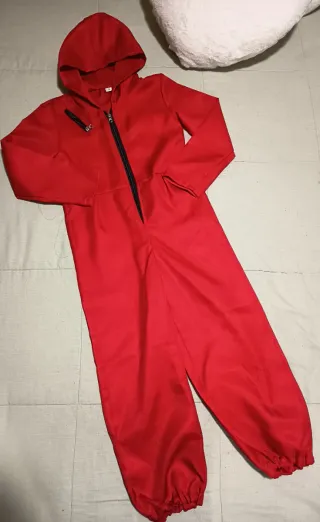 Disfraz mono rojo con capucha Talla 115cm