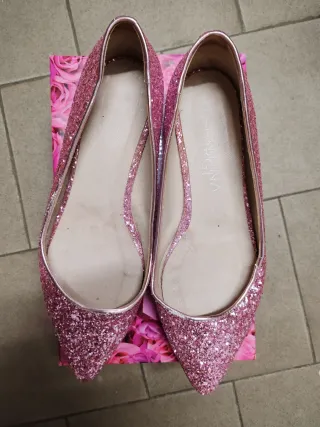 Ballerine glitter rosa donna