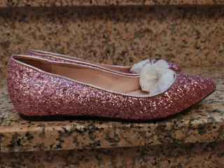Ballerine glitter rosa donna
