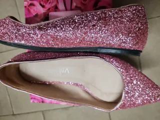 Ballerine glitter rosa donna
