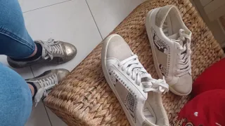 Sneakers Zara Donna Argento/Bianco Tg. 40