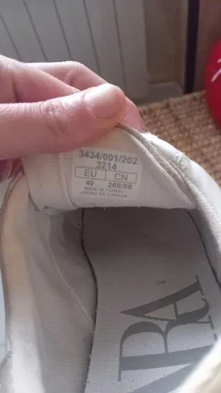 Sneakers Zara Donna Argento/Bianco Tg. 40