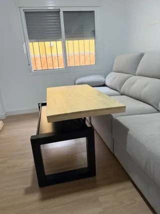 Mesa centro elevable - madera pino