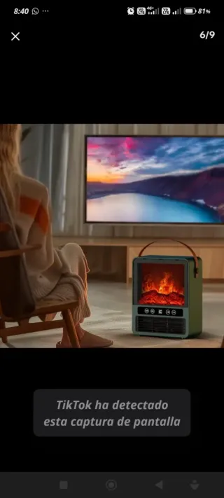 Calefactor efecto llama 3D