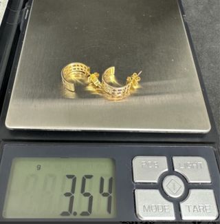 Pendientes Oro 9K Diamantes y Zafiros 3,54g