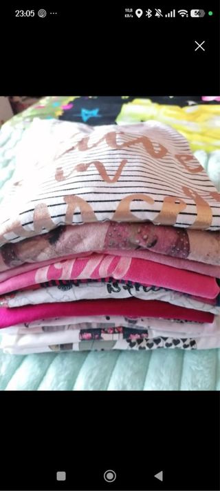 Lote de camisetas rosas y blancas talla 13 ( 1.58)