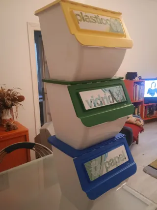 Pack 3 Cubos Reciclaje Apilables