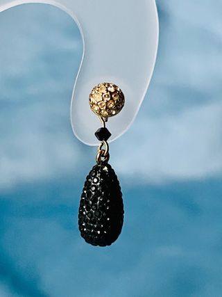 Pendientes Swarovski Negros y Dorados