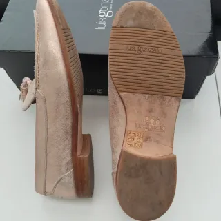 Mocasines Luis Gonzalo dorado rosa n*39