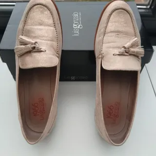 Mocasines Luis Gonzalo dorado rosa n*39
