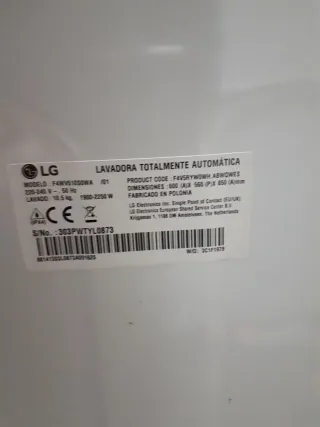 Lavadora LG ThinQ 10.5kg