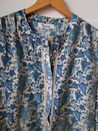 Blusa Yago Bante Estampada Azul