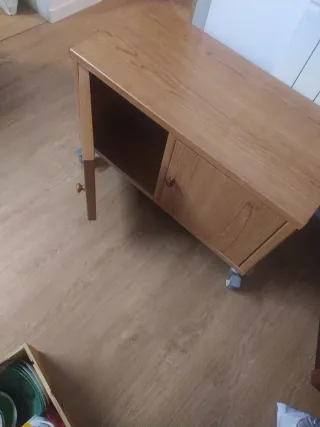 Mueble auxiliar madera con ruedas