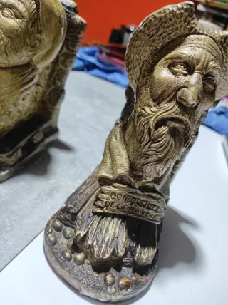 2 Apoyalibros Don Quijote y Sancho Vintage