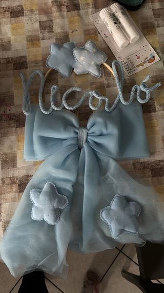 Fiocco nascita bimbo azzurro con nome