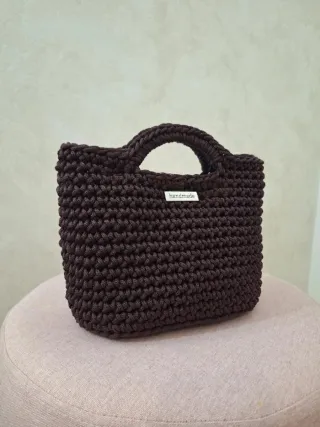 Borsa uncinetto marrone