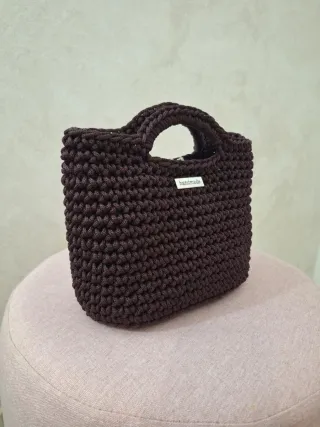 Borsa uncinetto marrone