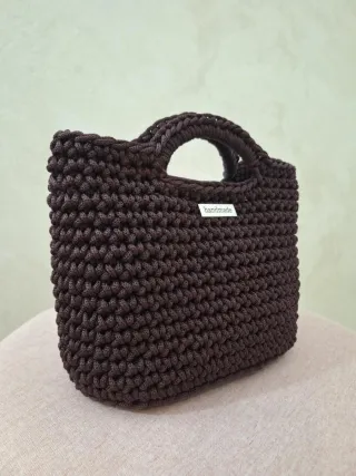 Borsa uncinetto marrone