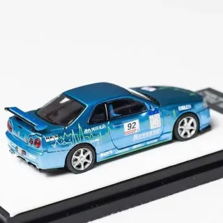 Nissan Skyline GT-R R34 Azul + Figura