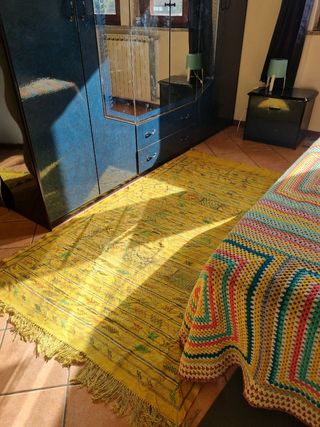 Tappeto berbero fatto a mano con lana e seta