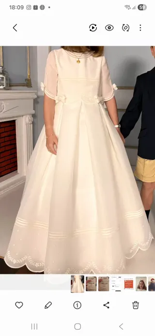 Vestido de comunión blanco para niña