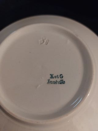 Juego de café antiguo rosa y dorado