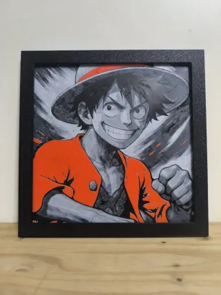 One Piece Monkey D. Luffy Rufy - Hueforge 20x20cm