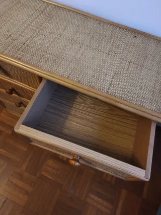 Cajonera de Rattan y Madera