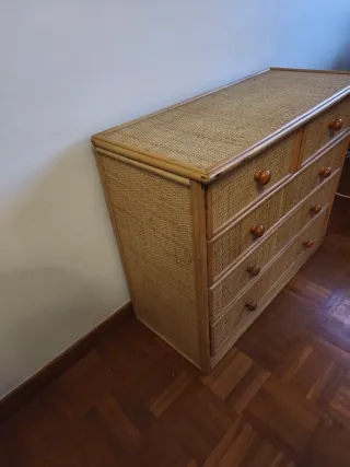 Cajonera de Rattan y Madera