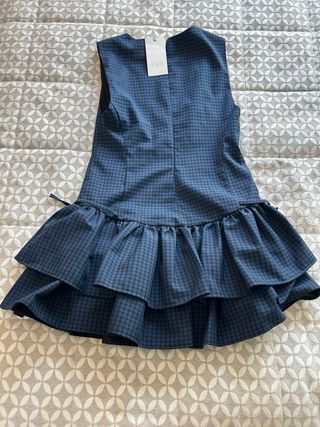 Vestido Zara azul cuadros mini