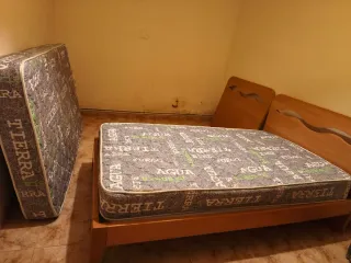 2 Camas 1,05m (2 cabeceros, 2 somieres, 2 colchon