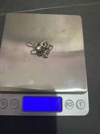 Collana con ciondolo vintage ciuccio tutto plata