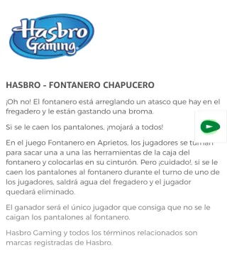 Juego Fontanero Chapucero Hasbro Gaming